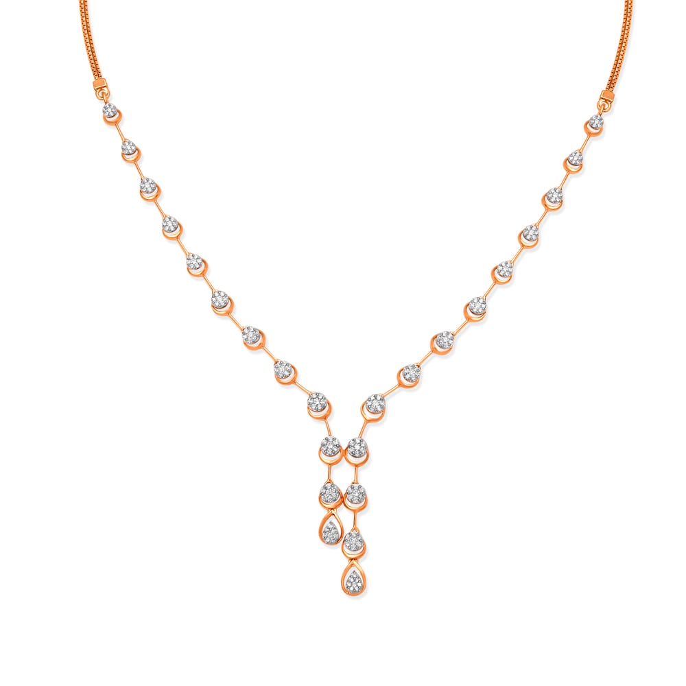 Glistening Rose Gold and Diamond Necklace Set,,hi-res image number null