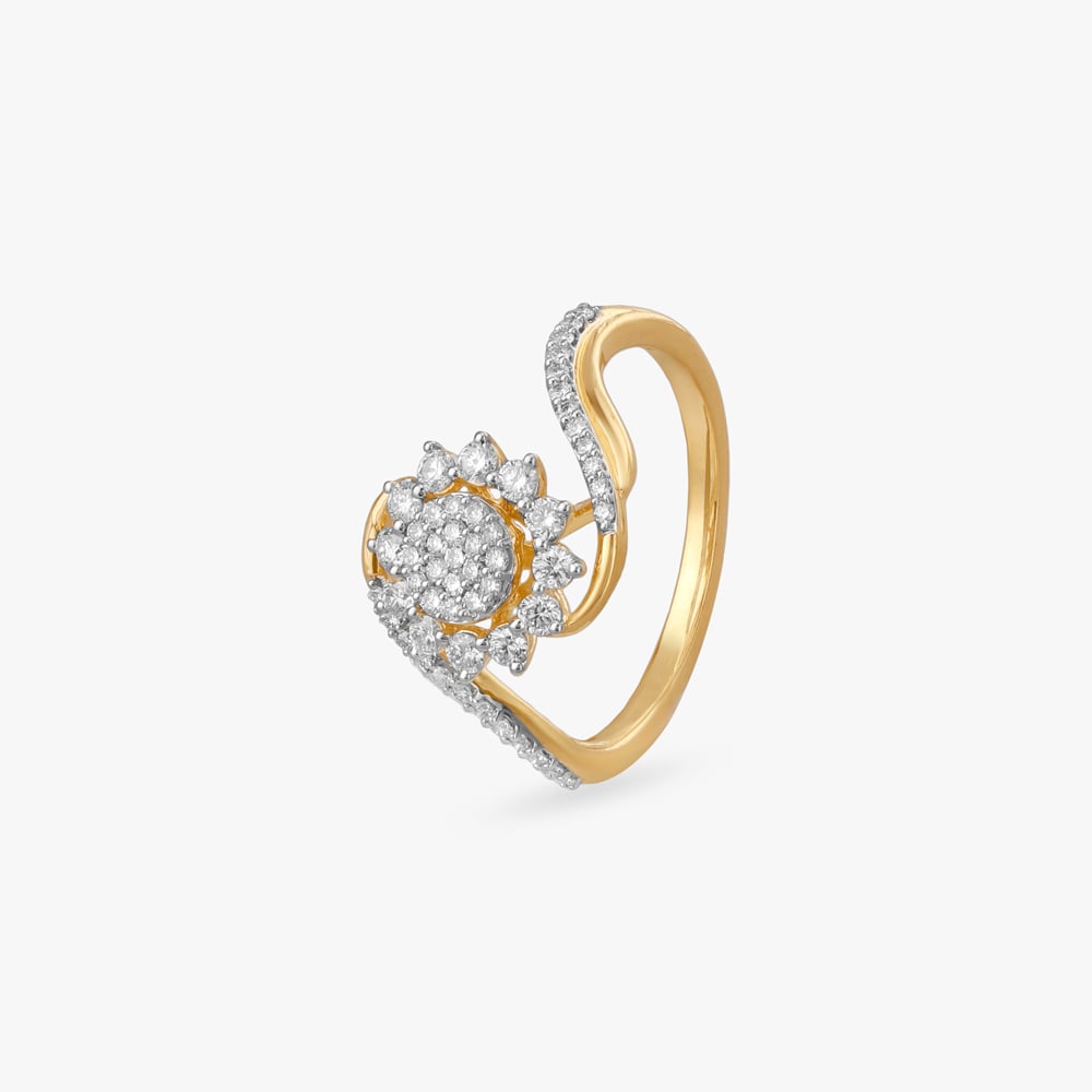 Whimsical Bloom Diamond Finger Ring,,hi-res image number null