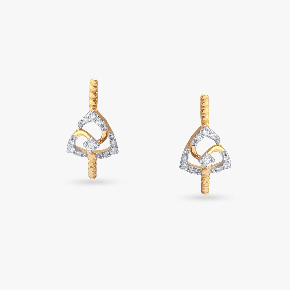 Twisted Triangle Diamond Stud Earrings,,hi-res image number null