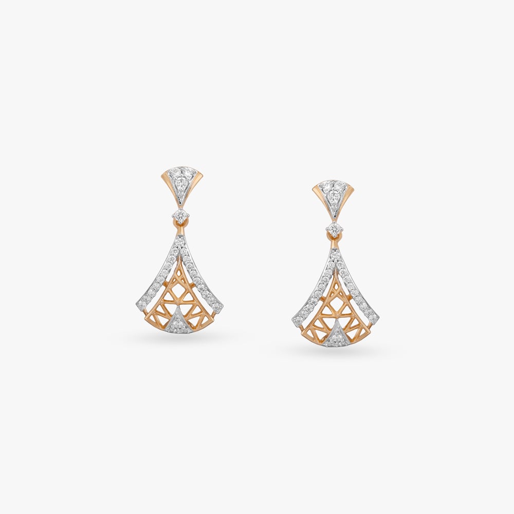 

Architectural Charm Diamond Drop Earrings