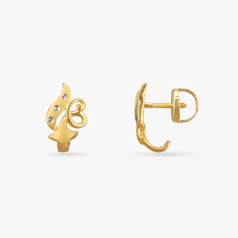 

Lava Curl Gold Stud Earrings