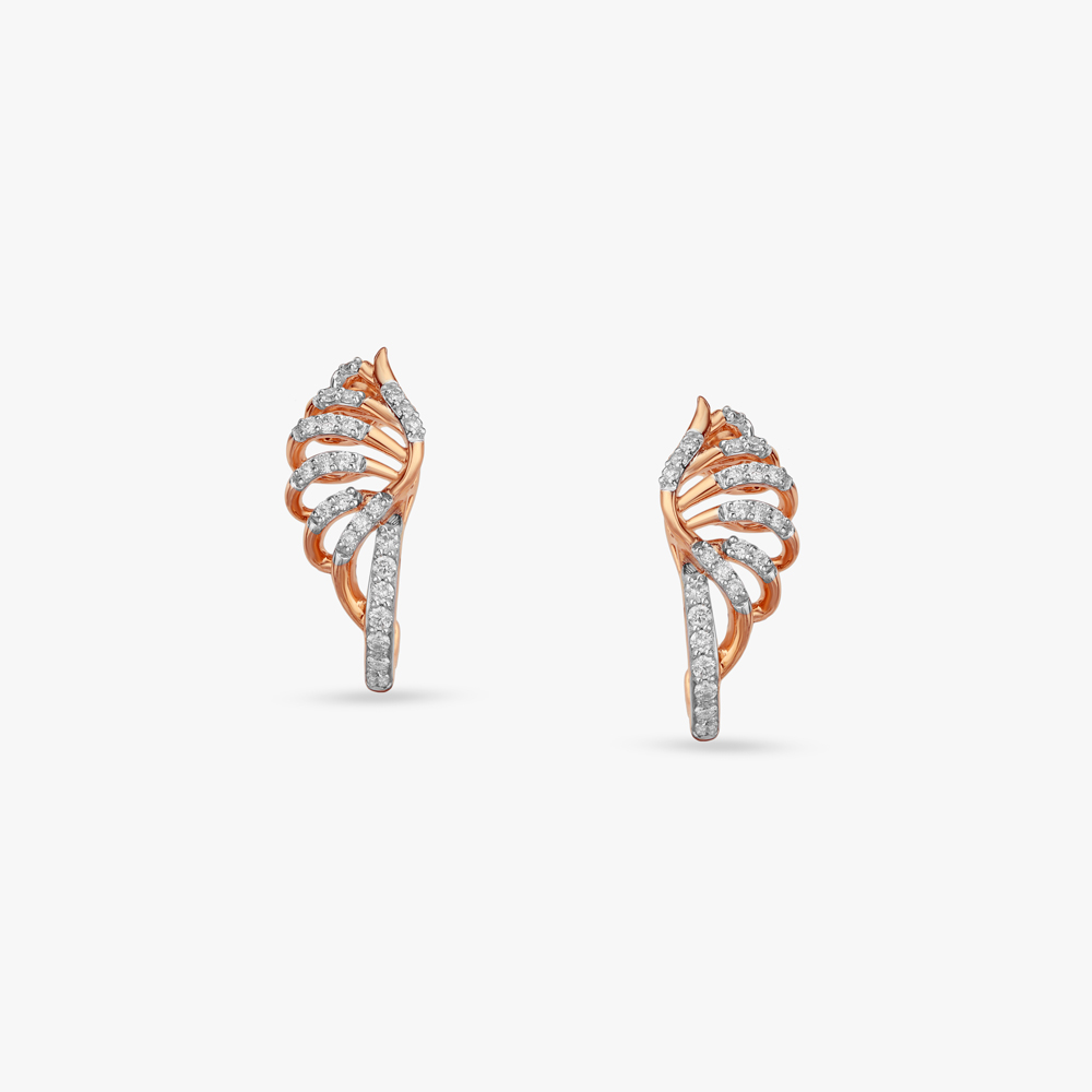 Aurora Curl Diamond Hoop Earrings,,hi-res image number null