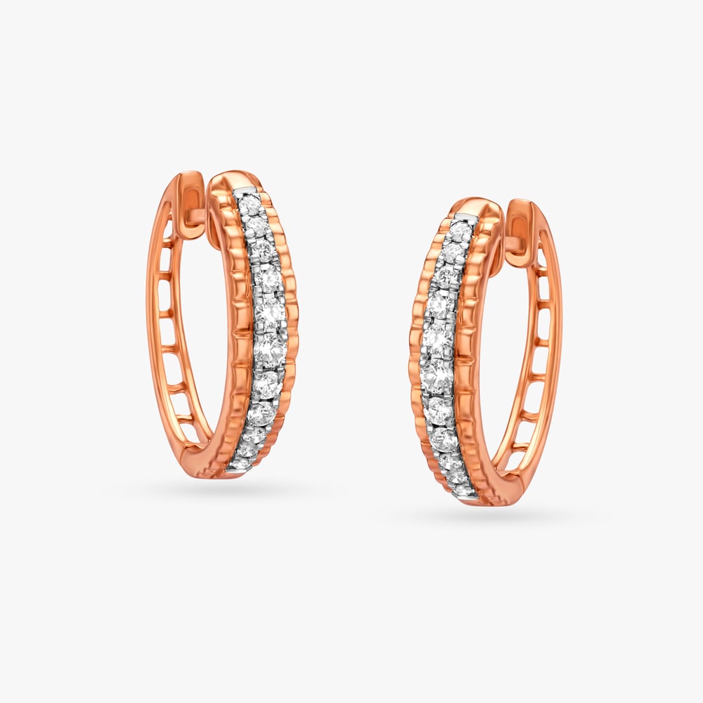 Graceful Diamond Hoop Earrings,,hi-res image number null