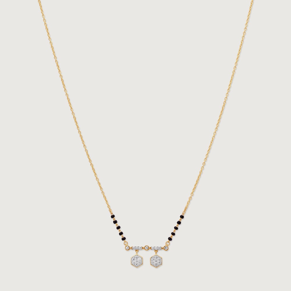 Chic Geometric Diamond Mangalsutra,,hi-res image number null