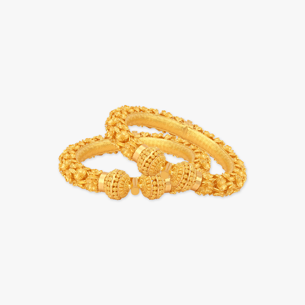 Buti Grandeur Solid Bala Gold Bangles,,hi-res image number null