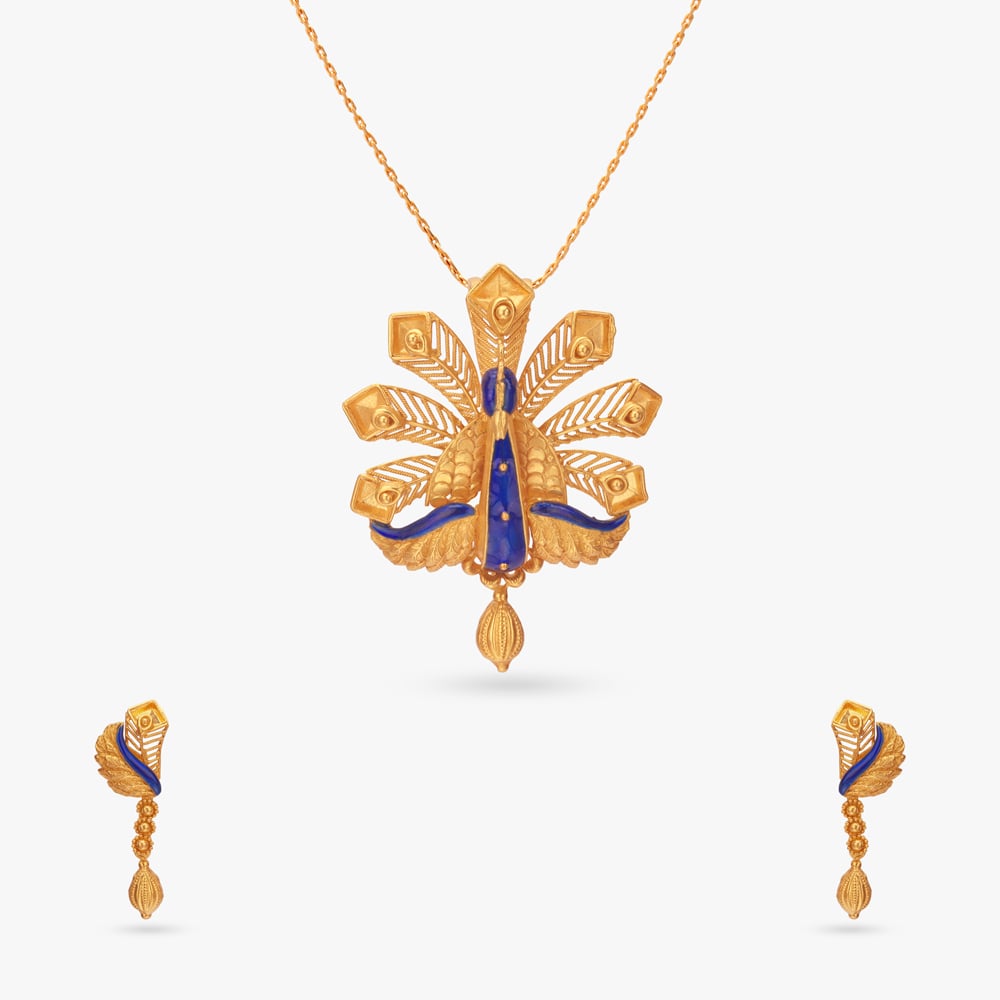 

Moyurer Garima Gold Pendant Set