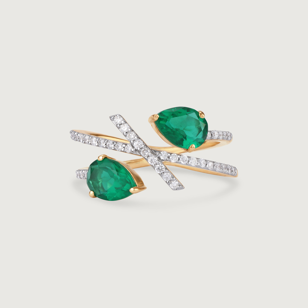 Verdant Vista 14KT Emerald & Diamond Ring,,hi-res image number null