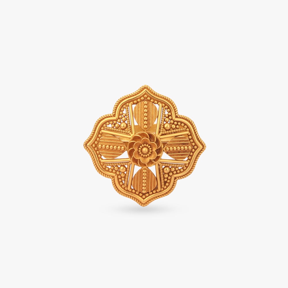 Sunlit Rhythm Gold Finger Ring,,hi-res image number null