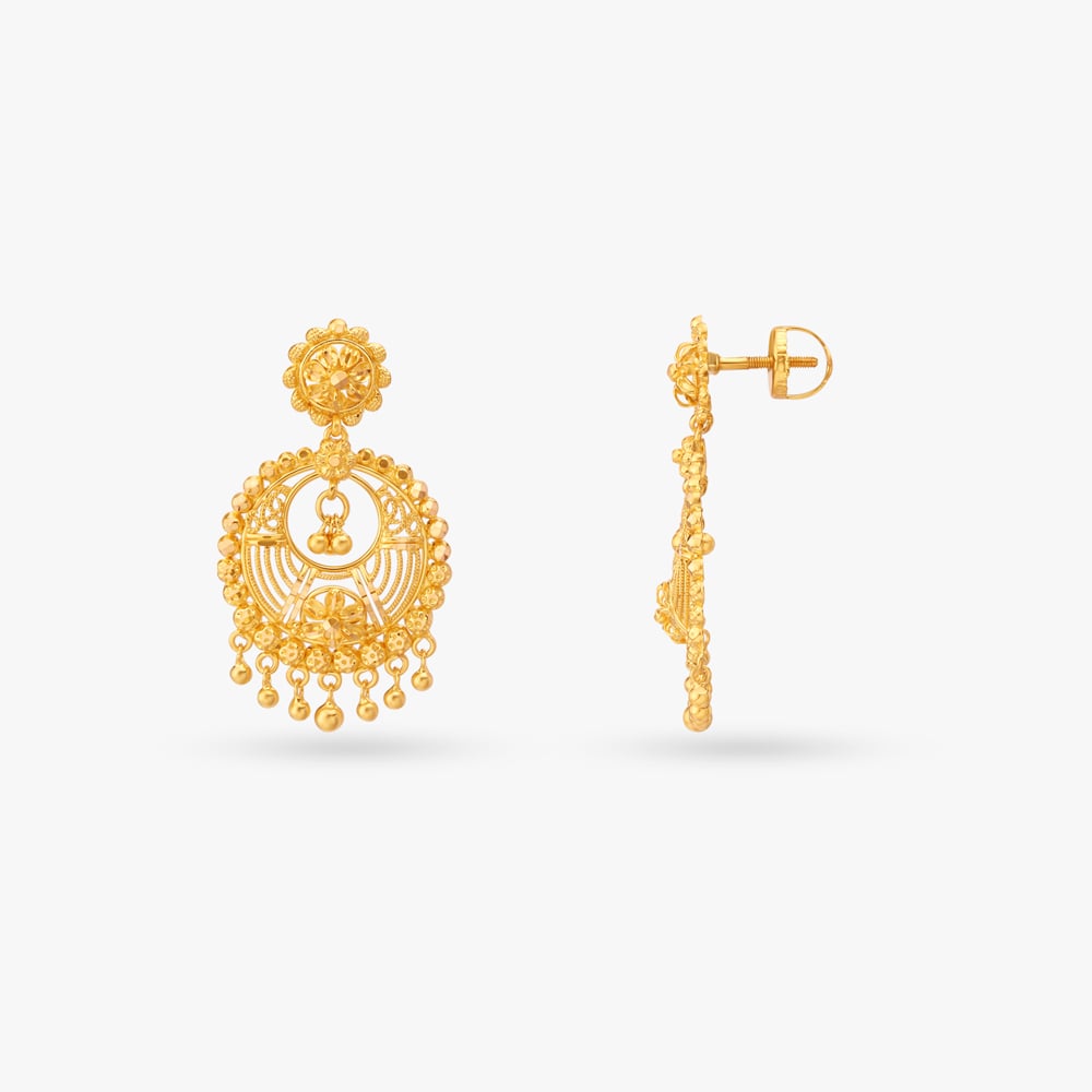 Elegant Gold Drop Earrings,,hi-res image number null