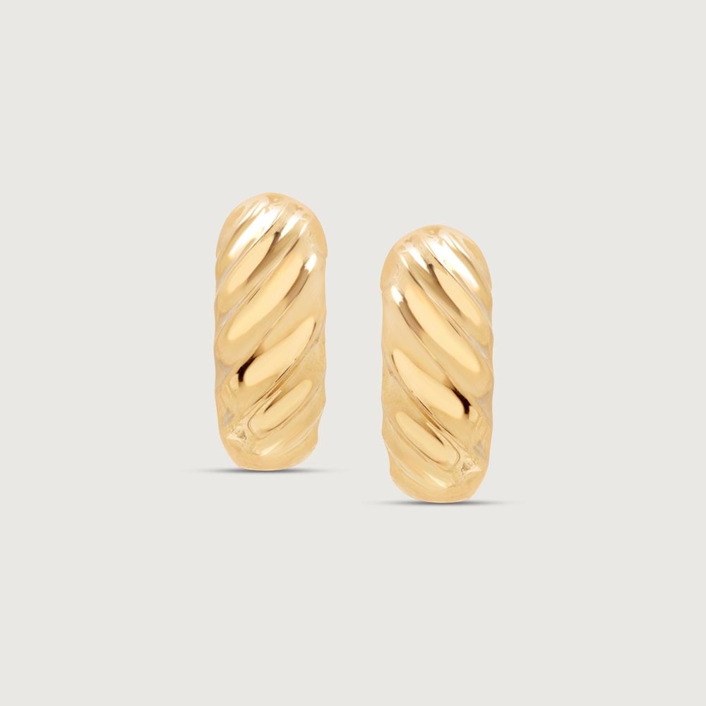 Twisted Glow Gold Hoop Earrings,,hi-res image number null