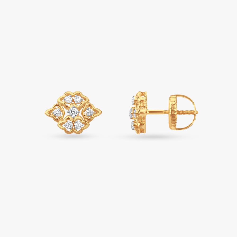 Royal Mosaic Diamond Stud Earrings,,hi-res image number null