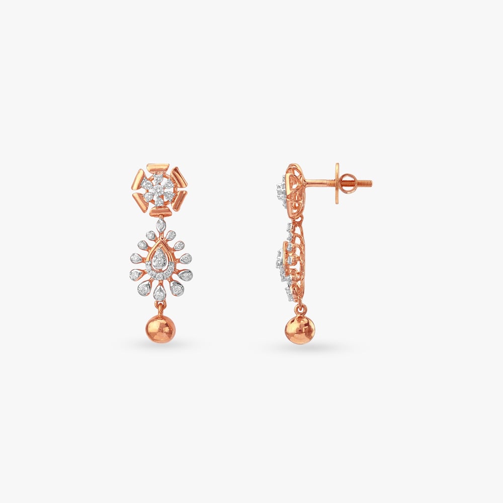 Bloom Swing Diamond Drop Earrings,,hi-res image number null
