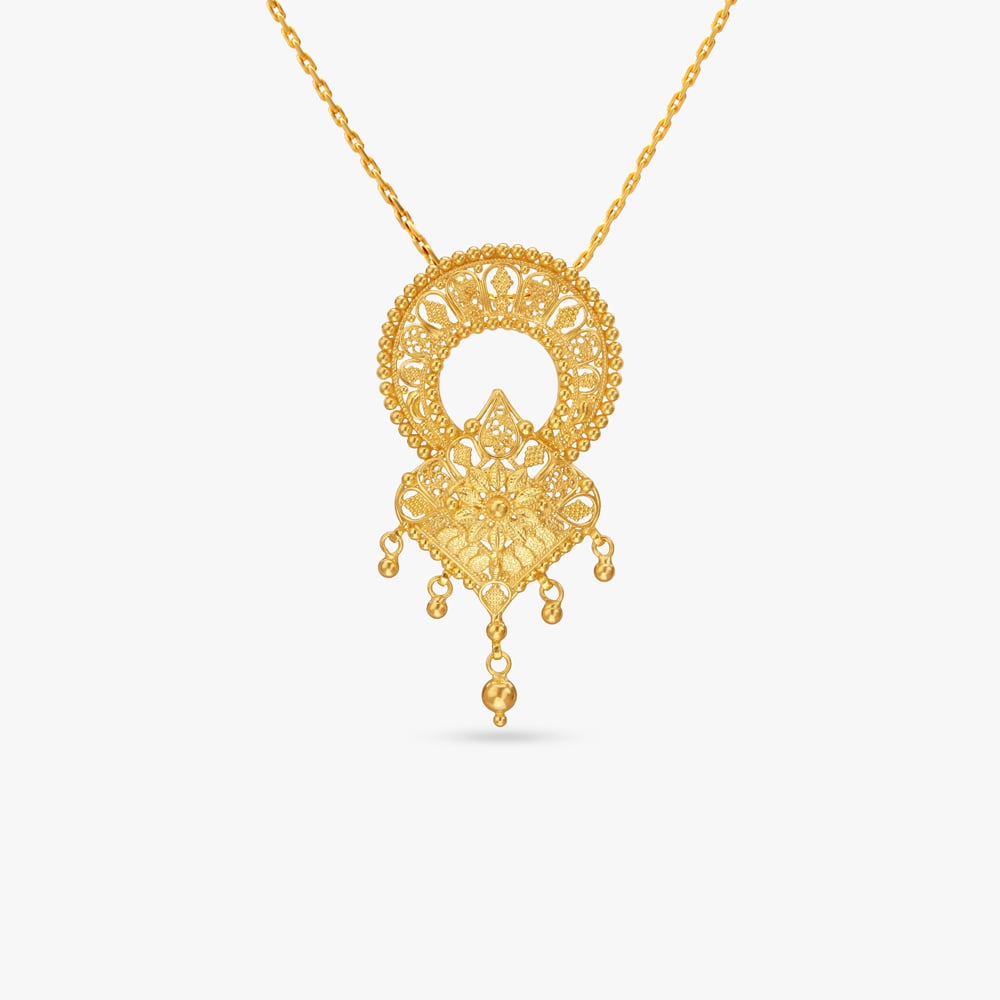 Mandala Radiance Gold Pendant and Earrings Set,,hi-res image number null