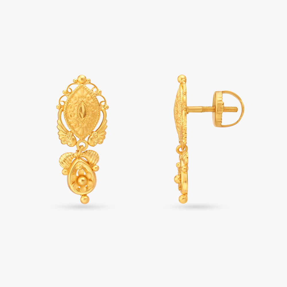 Filigree Gold Drop Earrings,,hi-res image number null