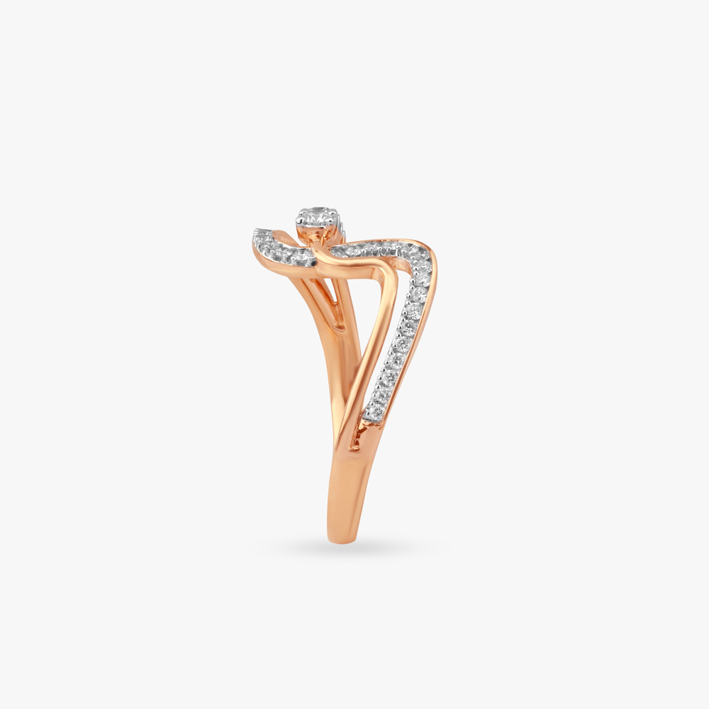 Curved Elegance Diamond Ring,,hi-res image number null