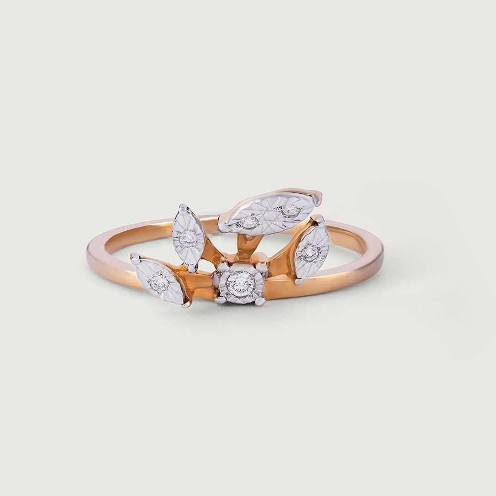 Leaf Whisper Gold and Diamond Finger Ring,,hi-res image number null