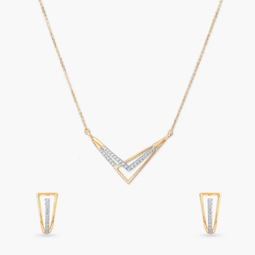 

Vivid Vertex Diamond Necklace Set