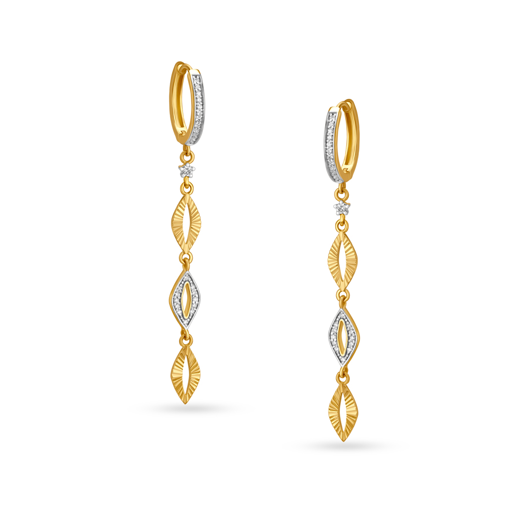 Dangling Diamond Hoop Earrings