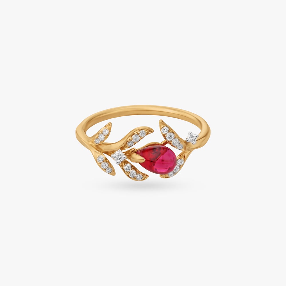 

Crimson Blossom Diamond Ring