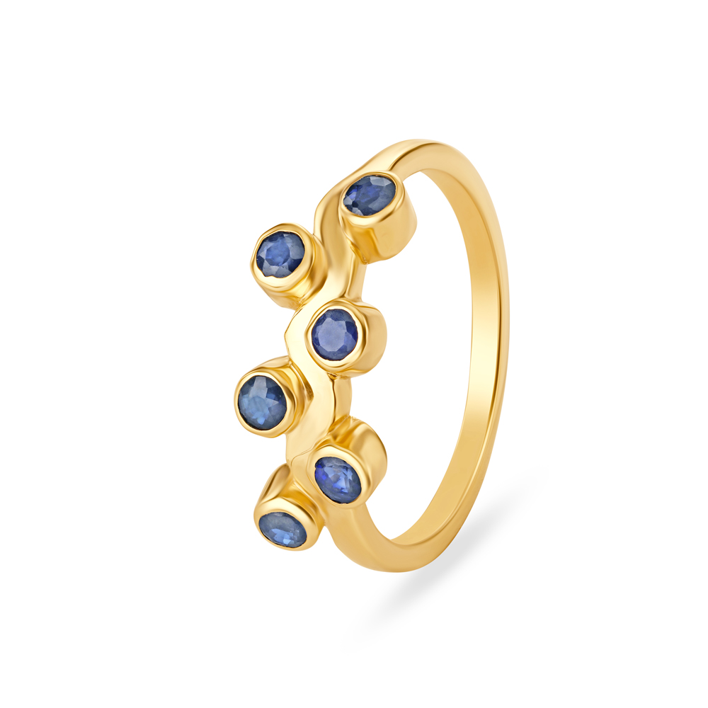 Dainty Sapphire Gold Finger Ring,,hi-res image number null