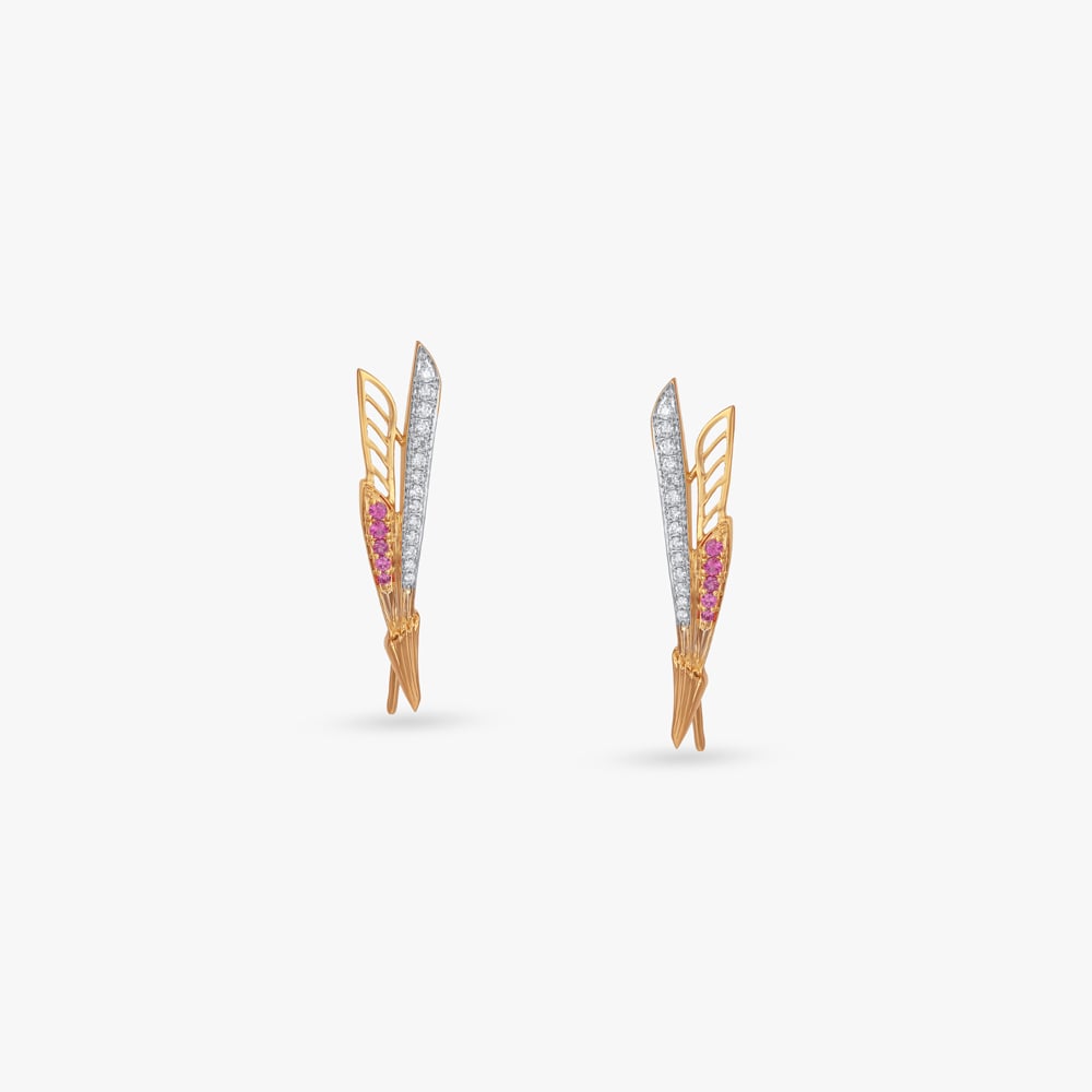 

Crimson Edge Diamond Hoop Earrings