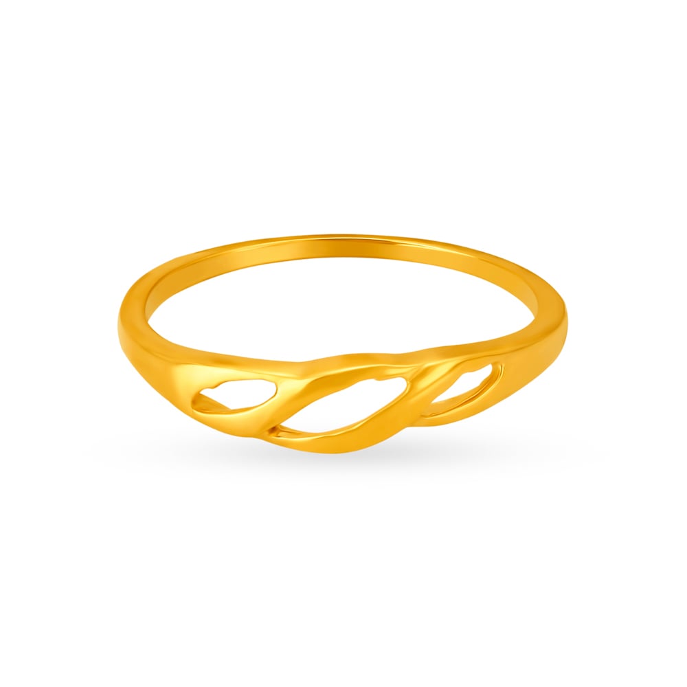 

Whimsical Yellow Gold Waveform Finger Ring