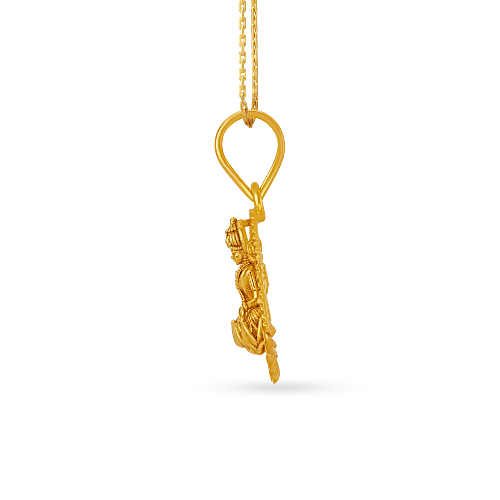 Geometric Goddess Laxmi Gold Pendant,,hi-res image number null