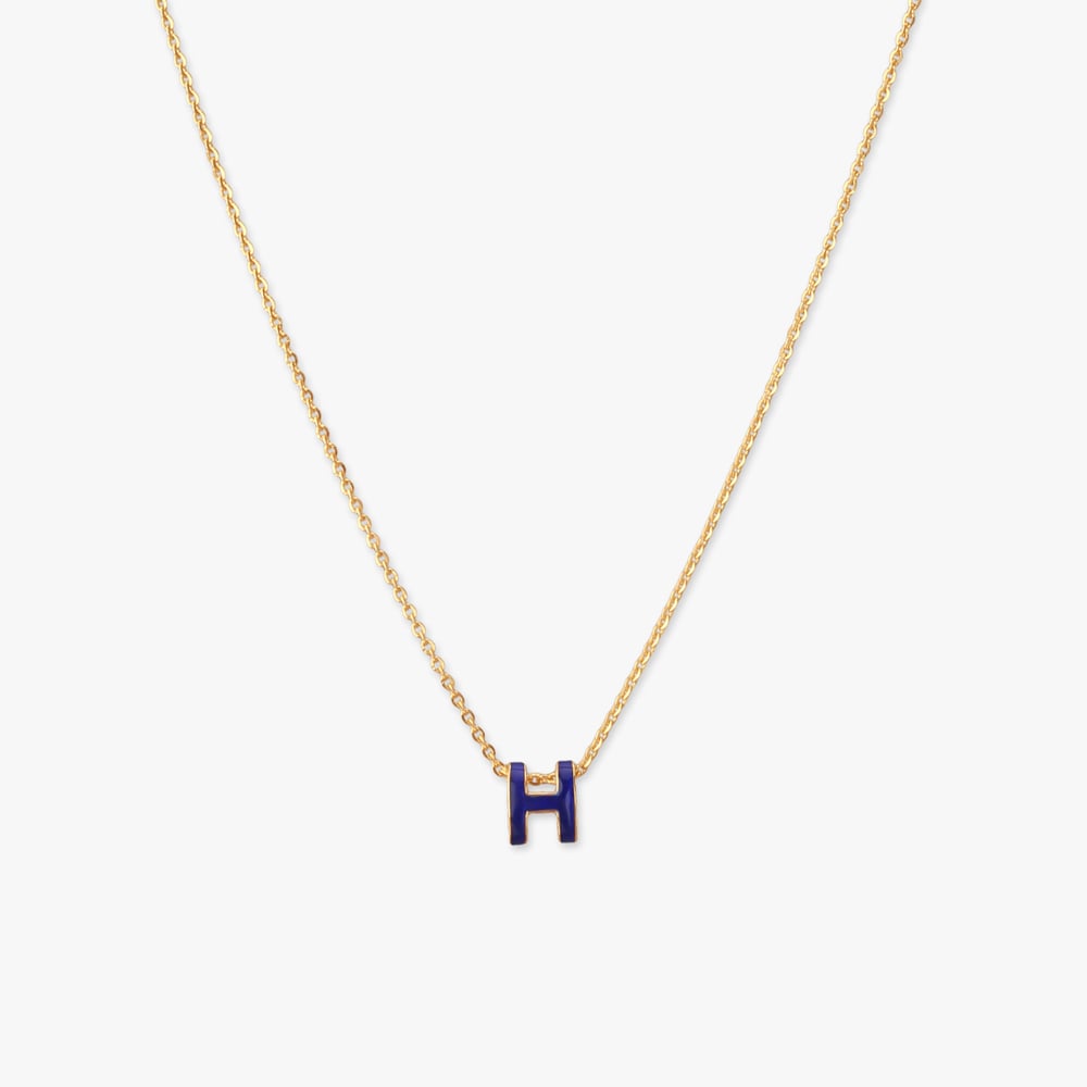 

Bold H Gold Pendant with Chain