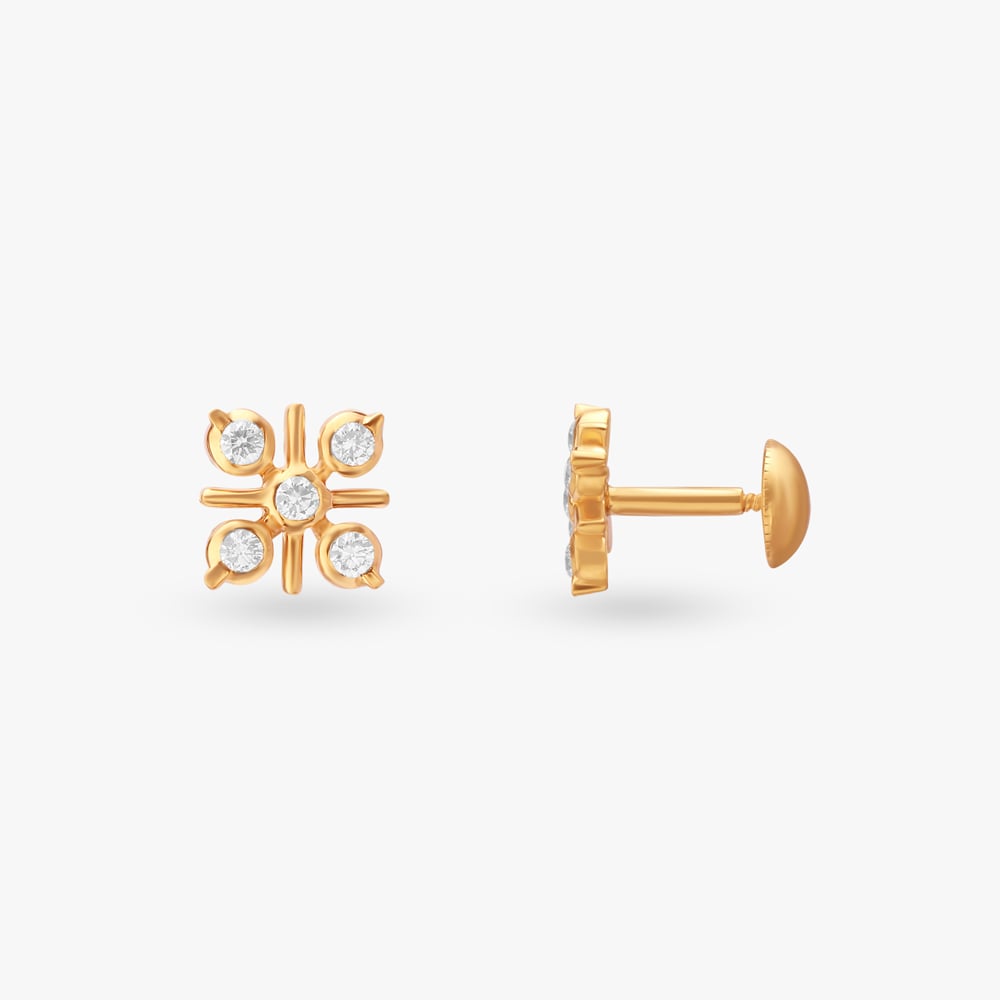 Cross Diamond Stud Earrings,,hi-res image number null