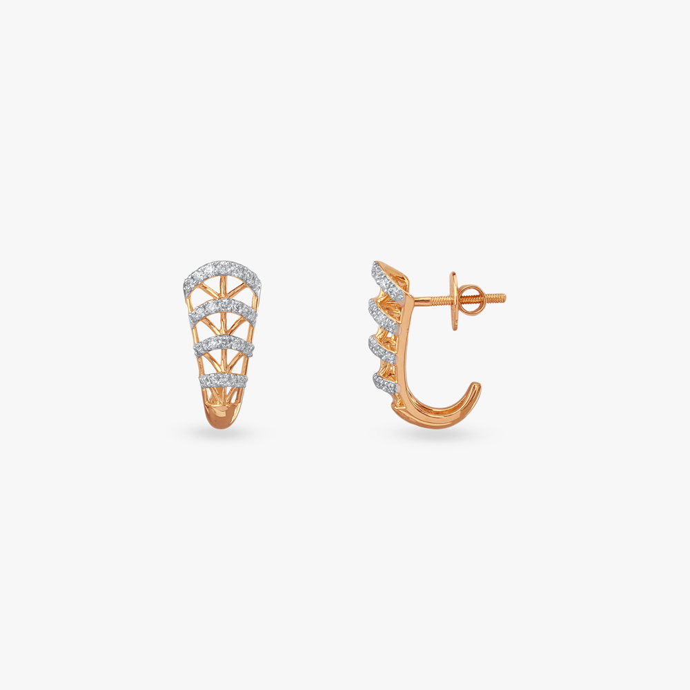 Lattice Luxe Diamond Hoop Earrings,,hi-res image number null