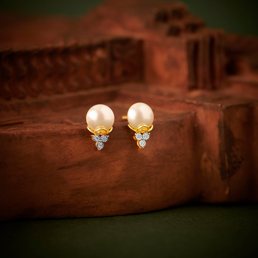 Brilliant Flowerbud Pearls and Diamond Stud Earrings,,hi-res image number null