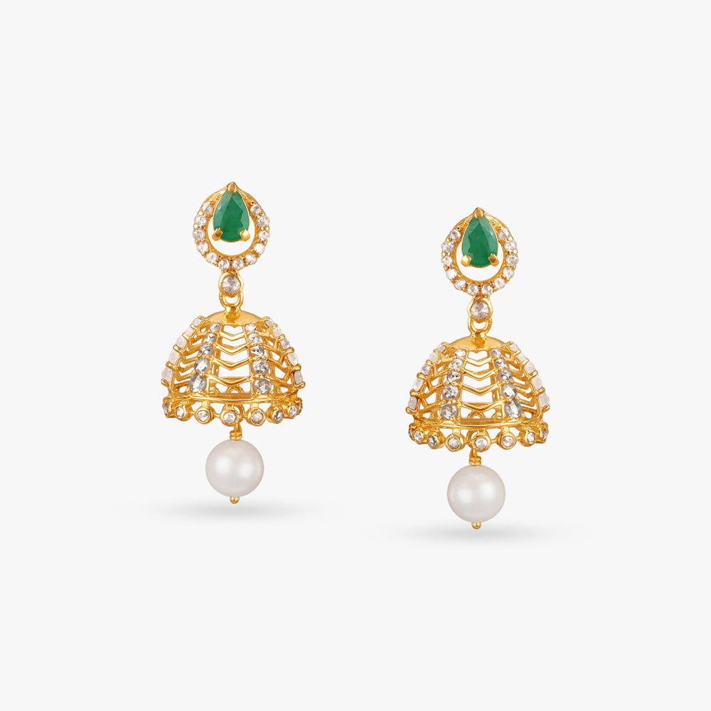 

Royal Dewdrop Gold Jhumka Earrings