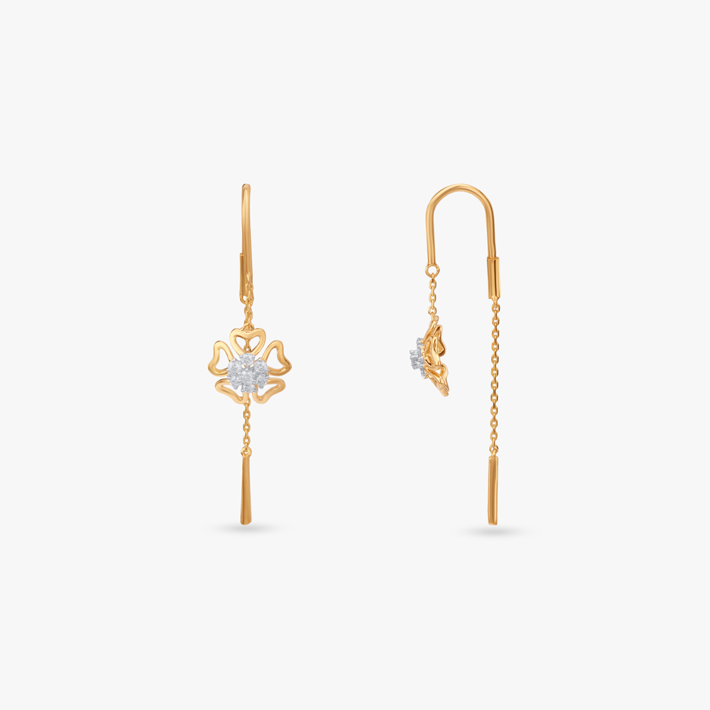 Floral Drift Diamond Drop Earrings,,hi-res image number null