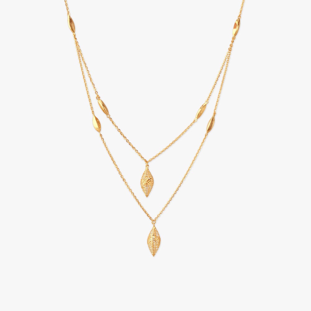 

Layered Leaf Gold Necklace
