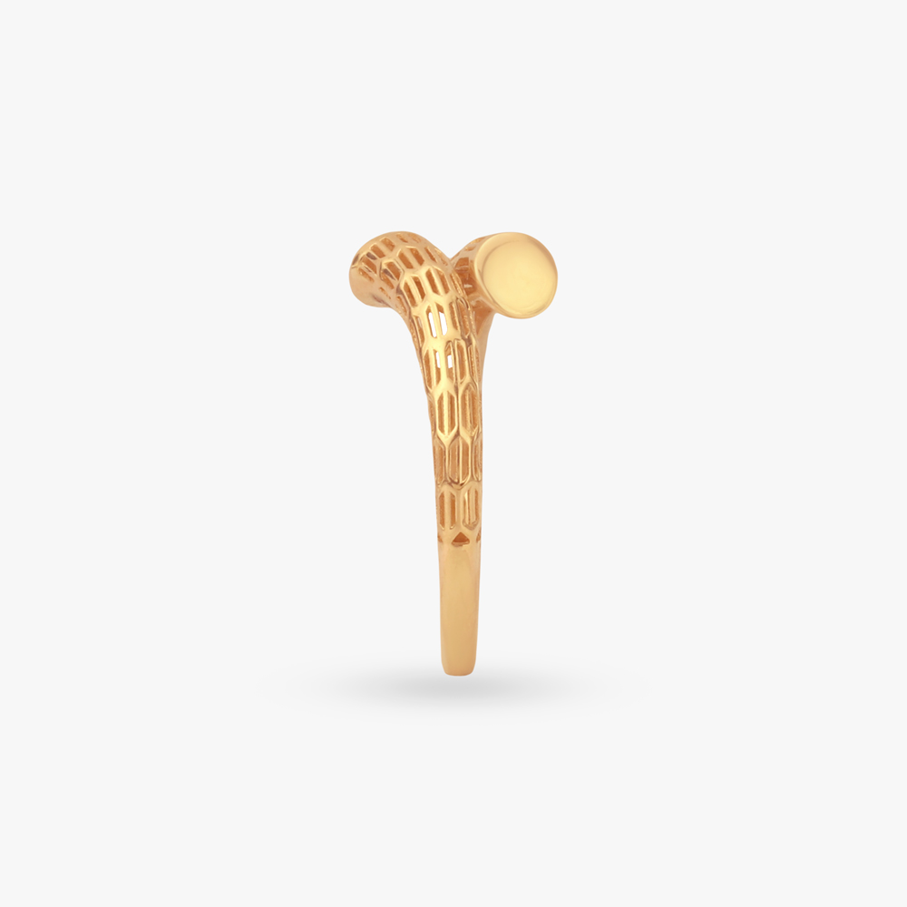 Sculpted Grid Gold Ring,,hi-res image number null