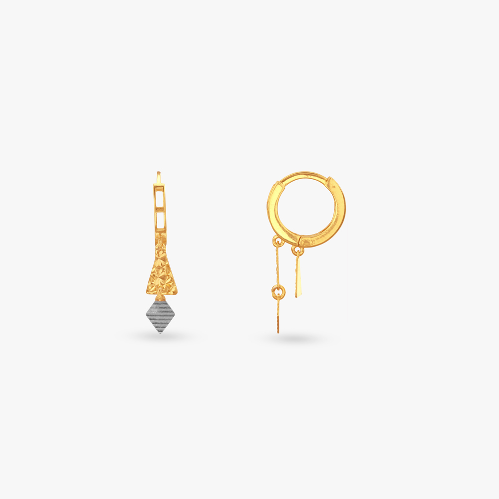 

Geo Glint Gold Hoop Earrings