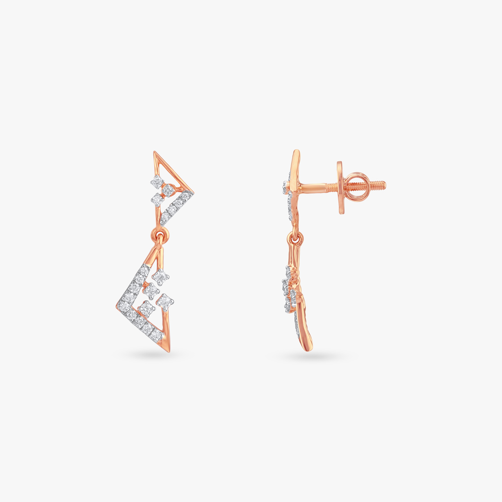 Zigzag Glint Diamond Drop Earrings,,hi-res image number null