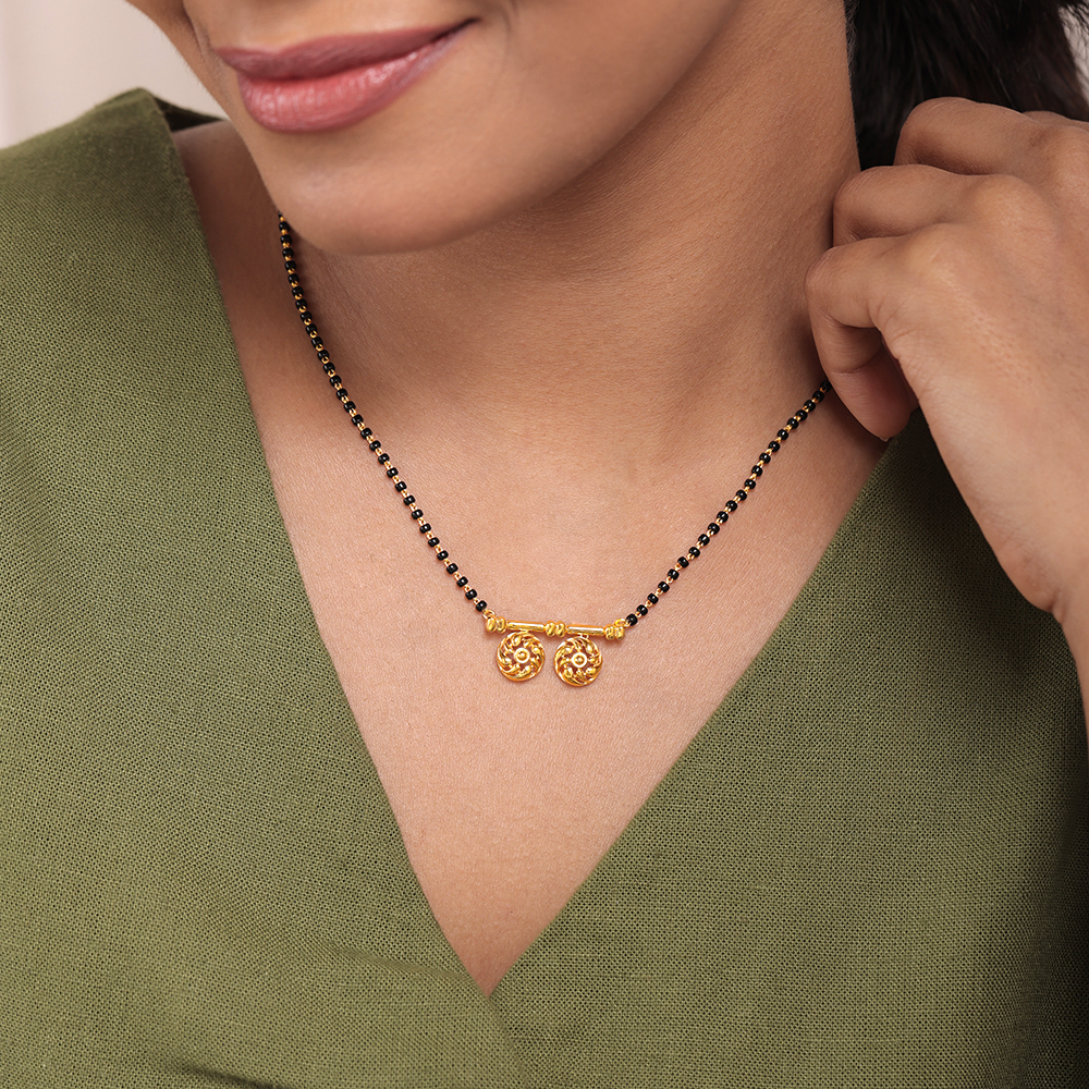 Spiral Splendour 22 Kt Gold Vati Mangalsutra,,hi-res image number null