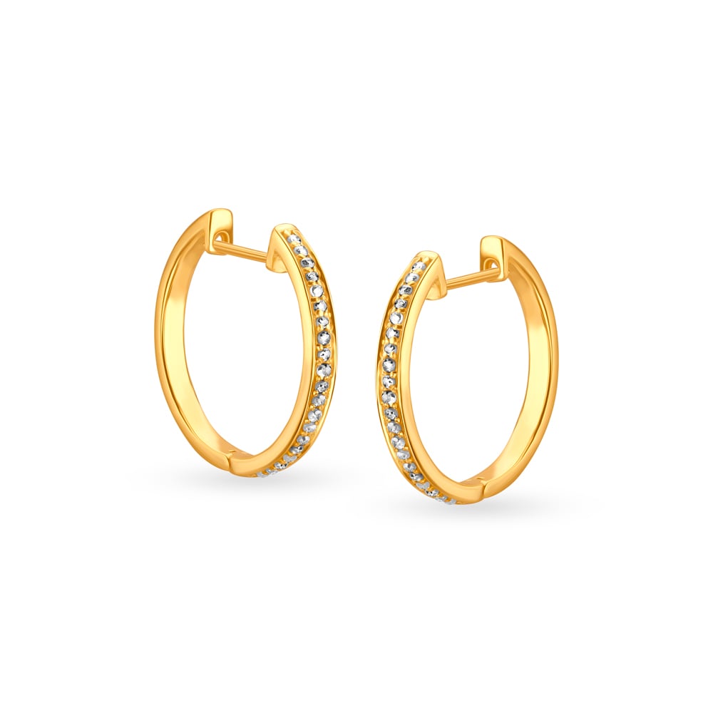 Modish Hoop Earrings with Un-cut Diamonds,,hi-res image number null