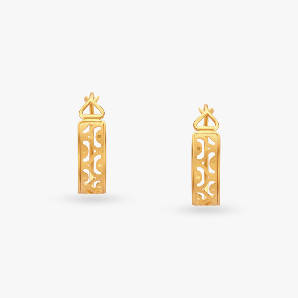 Intricate Gold Hoop Earrings,,hi-res image number null