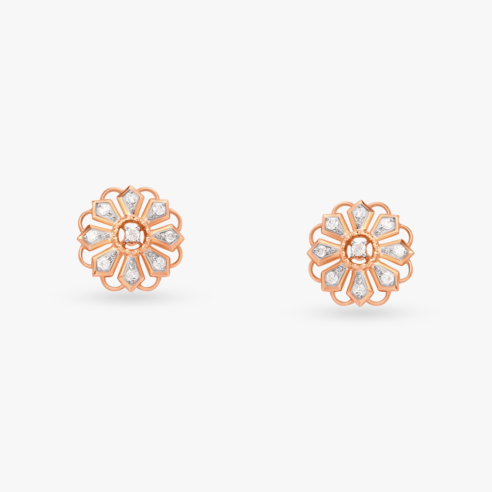 Floral Enchantment Diamond Stud Earrings,,hi-res image number null