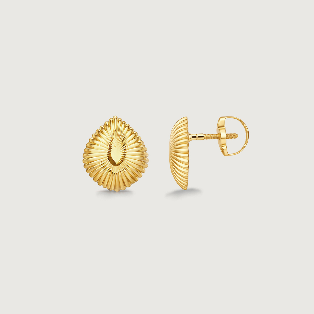 Radiant Disc Gold Stud Earrings,,hi-res image number null