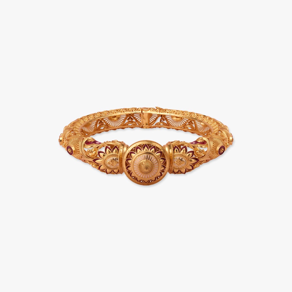Alpona Aura Solid Bala Gold Bangles,,hi-res image number null