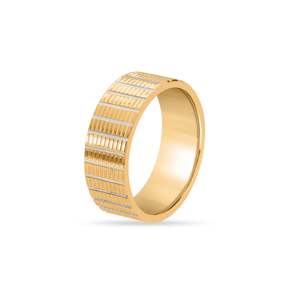 18KT Yellow Gold Textured Pattern Ring