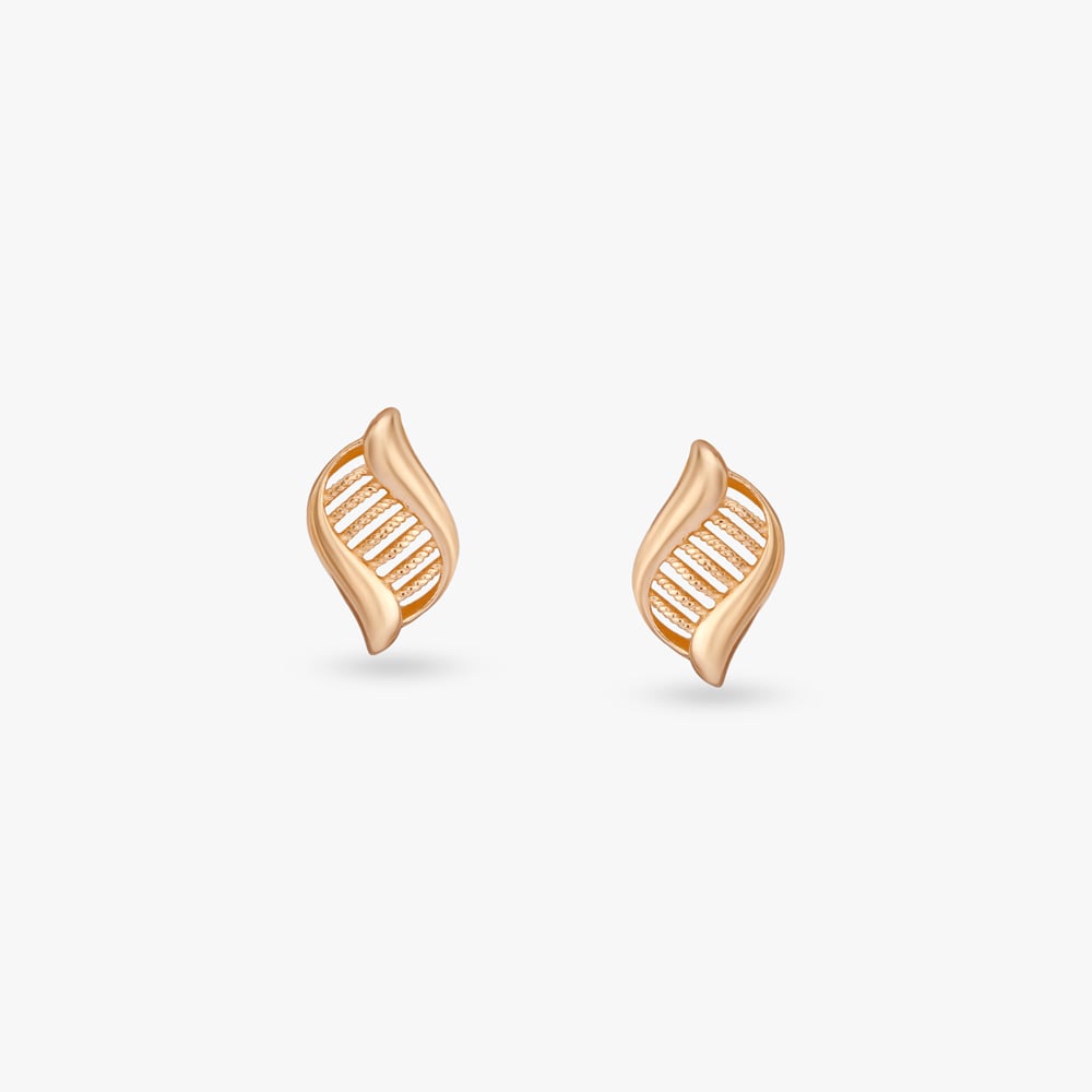 

Gleaming Flowline Gold Stud Earrings