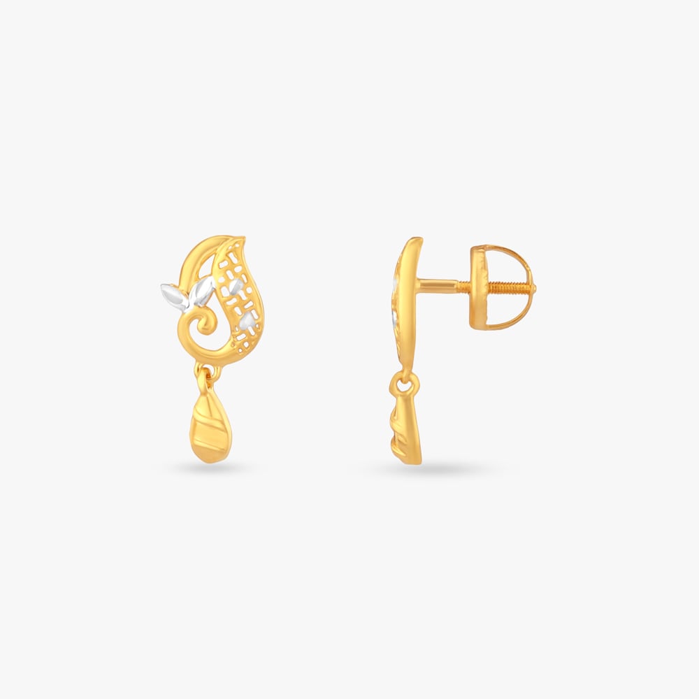 Ornate Vine Gold Drop Earrings,,hi-res image number null