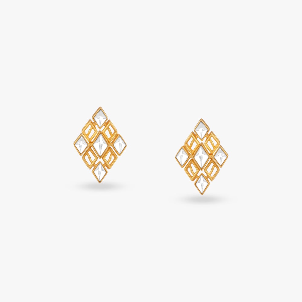 

Angular Glow Gold Stud Earrings