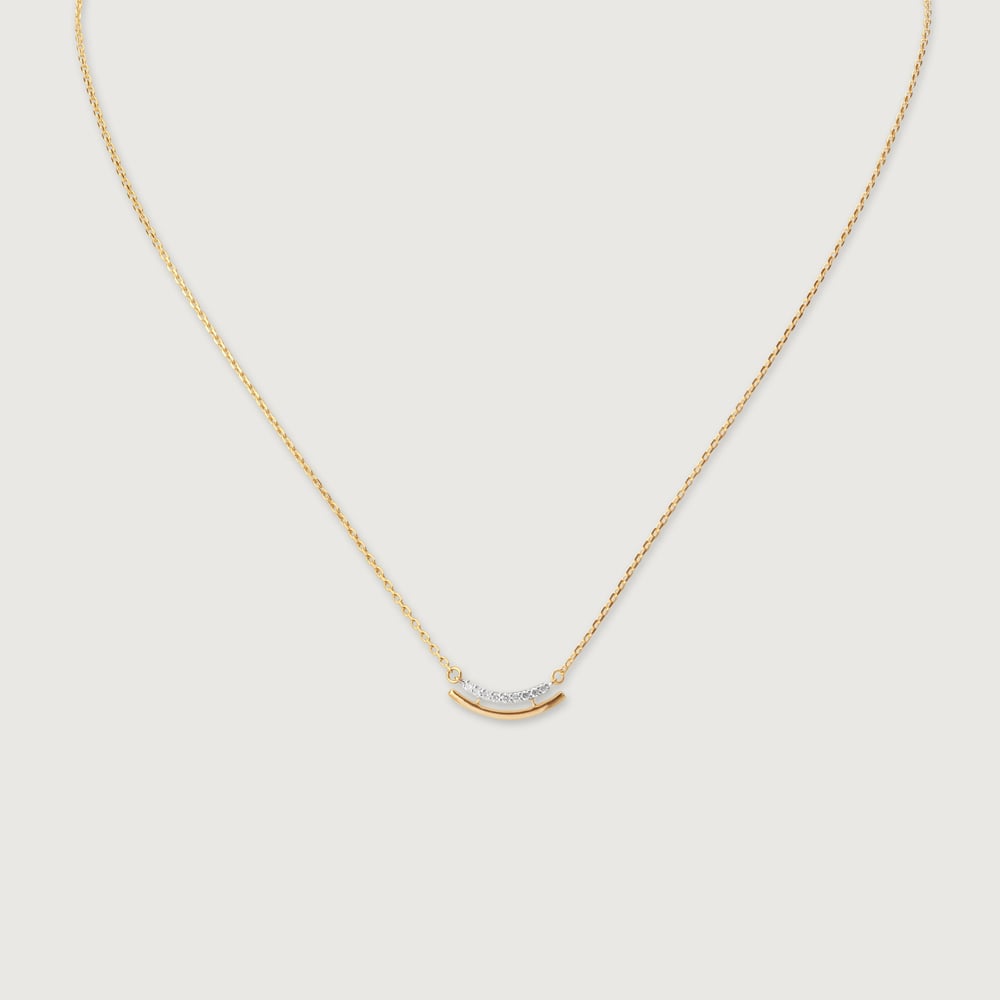 Curved Spark Diamond Necklace,,hi-res image number null