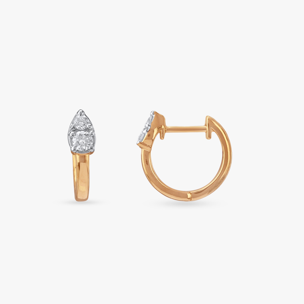 Elegant Pear Diamond Hoop Earrings,,hi-res image number null
