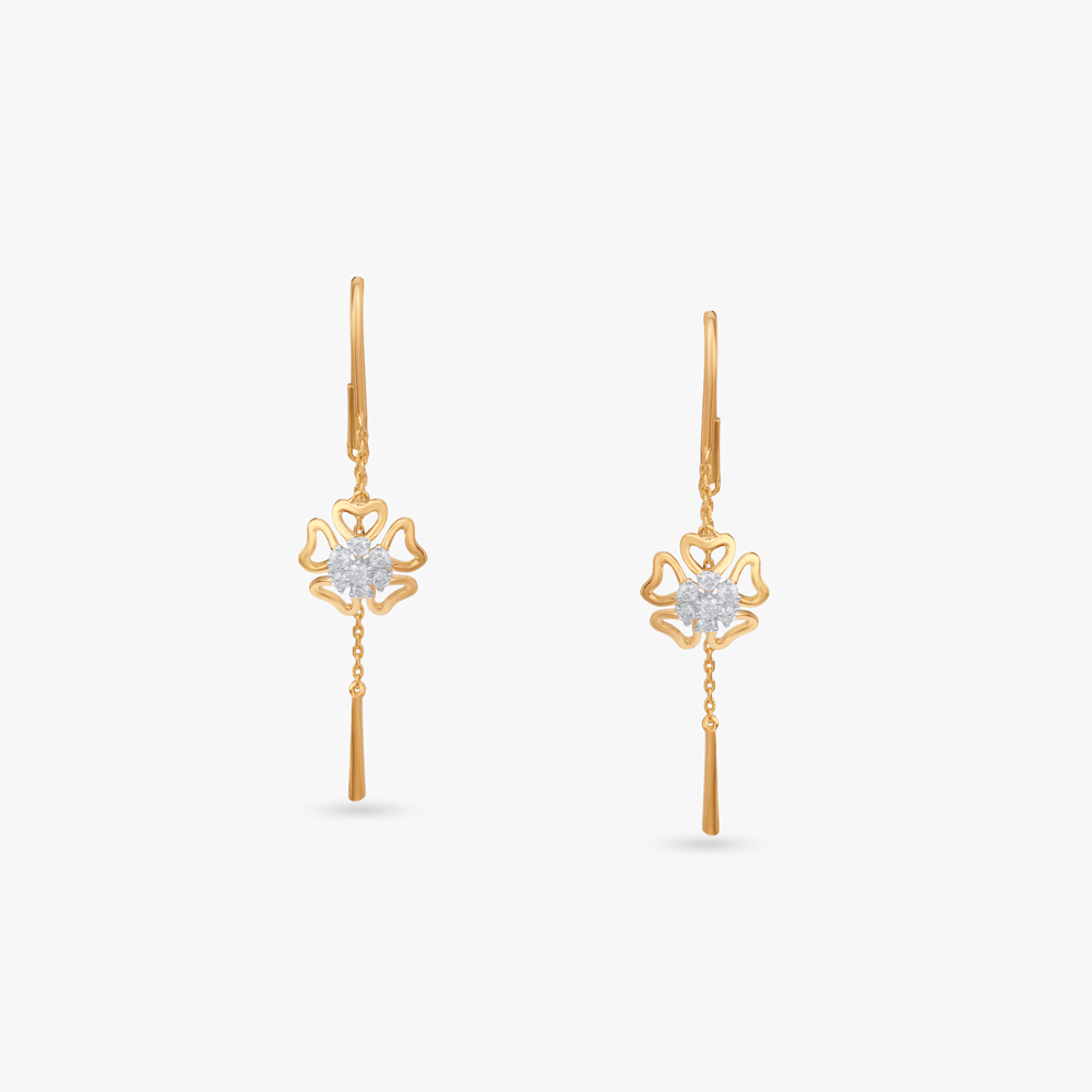 Floral Drift Diamond Drop Earrings,,hi-res image number null